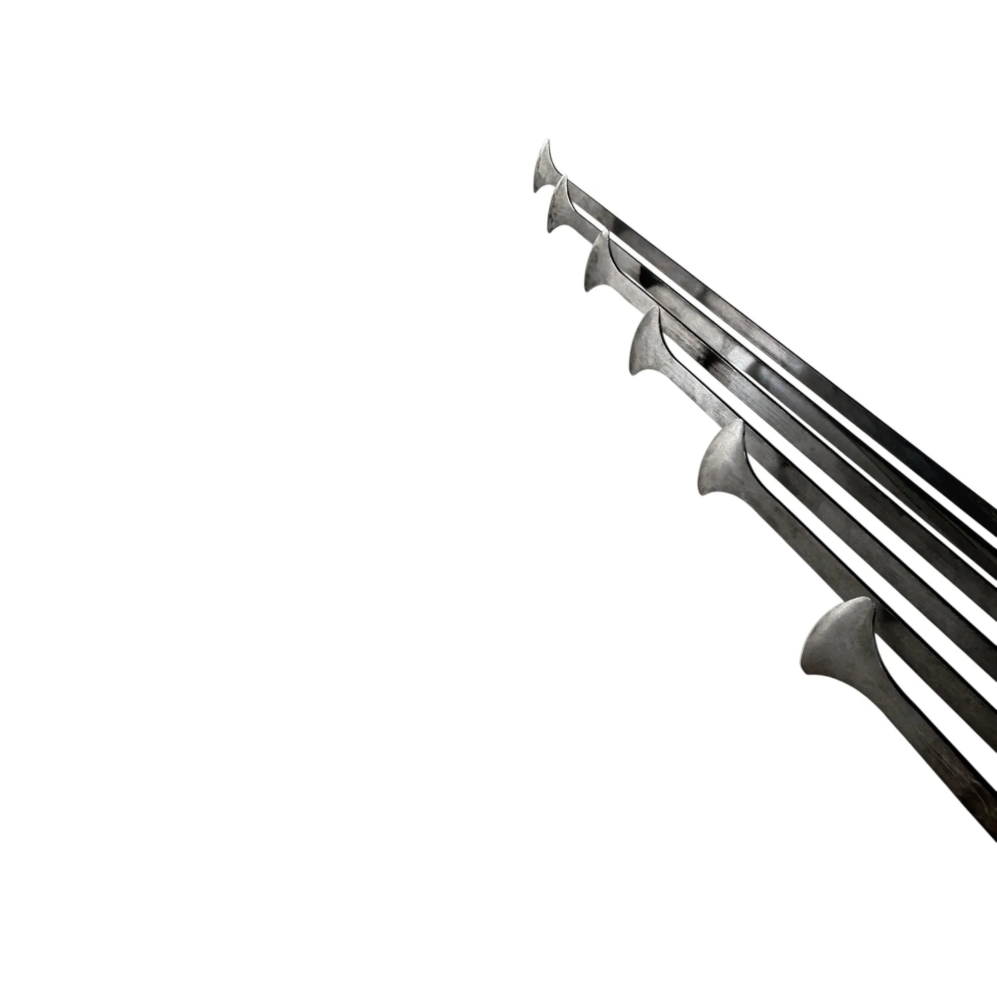 Sibiu Edition PDR INOX 6-Piece Whale-Tail Dent Repair Rod Set – 40mm Flat Tip, Ultra-Slim Access Tools